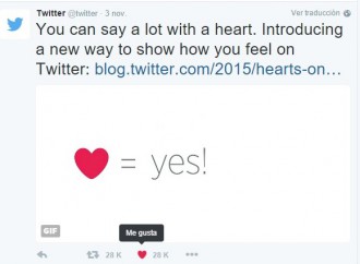 Twitter dice adiós a «favoritos» e incorpora el «me gusta»