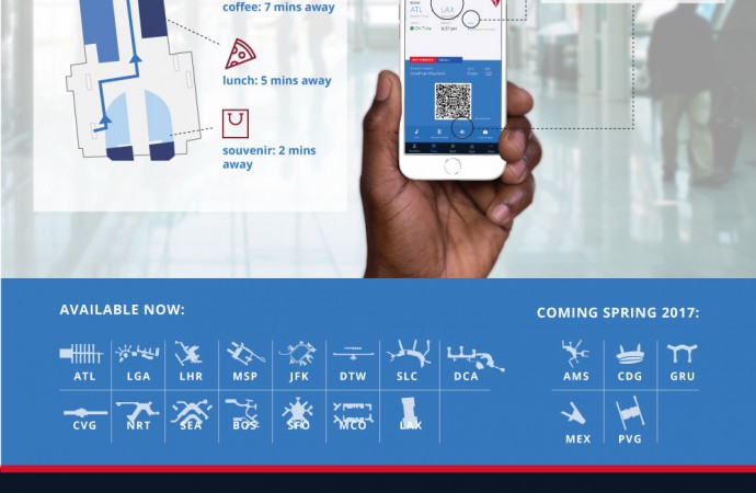 La actualizada aplicación móvil FLY DELTA ayuda a los clientes a ubicarse y a tener acceso a la información de su viaje