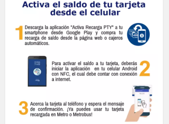SONDA Panamá lanza un nuevo canal de activación de recargas electrónicas para el Metro y MetroBus