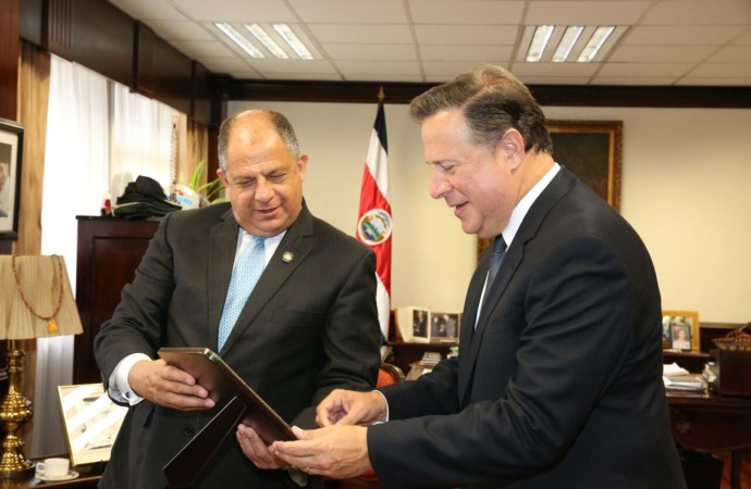 Presidente de Costa Rica recibió al presidente de Panamá, Juan Carlos Varela