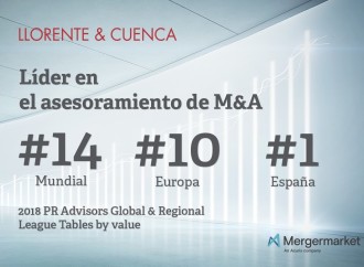 LLORENTE & CUENCA, líder en M&A en 2018 según el ranking de Mergermarket