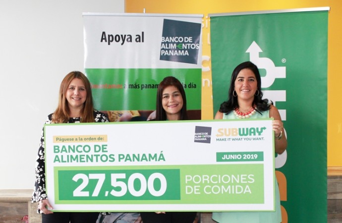 SUBWAY logra 27,500 porciones de comida para la Fundación Banco de Alimentos Panamá