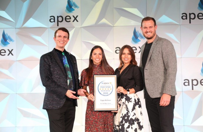 Copa Airlines es reconocida como “Aerolínea Cinco Estrellas APEX 2020” por su servicio de clase mundial