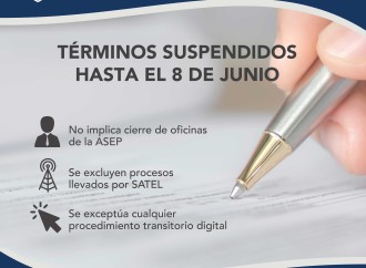 ASEP anuncia prórroga de los Términos hasta el 8 de junio sin cierre de oficinas