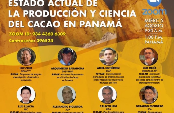 Participa en el Simposio Virtual «Estado Actual de la Producción y Ciencia del Cacao en Panamá»