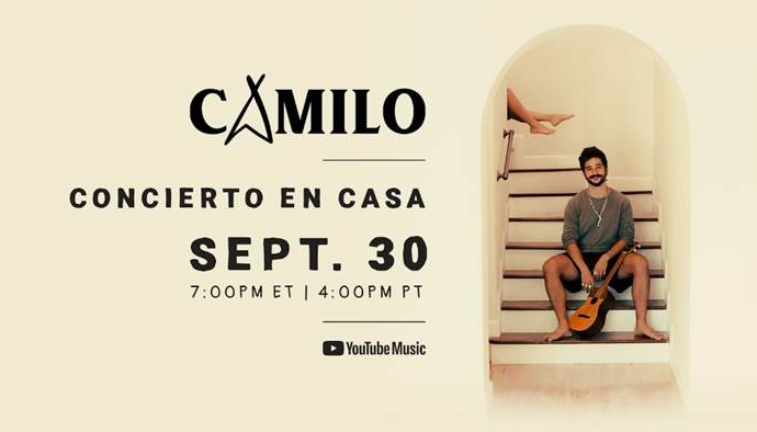 YouTube y Camilo te invitan a un exclusivo concierto en casa en vivo