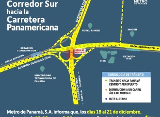 Metro de Panamá realizará trabajos en el Corredor Sur hacia la Carretera Panamericana