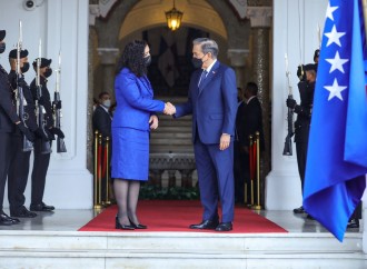 Mandataria de Kosovo, Vjosa Osmani Sadriu, es recibida por el presidente Laurentino Cortizo Cohen