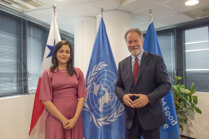 Ministra de Gobierno de Panamá Janaina Tewaney Mencomo y Director Ejecutivo de WFP, David Beasley
