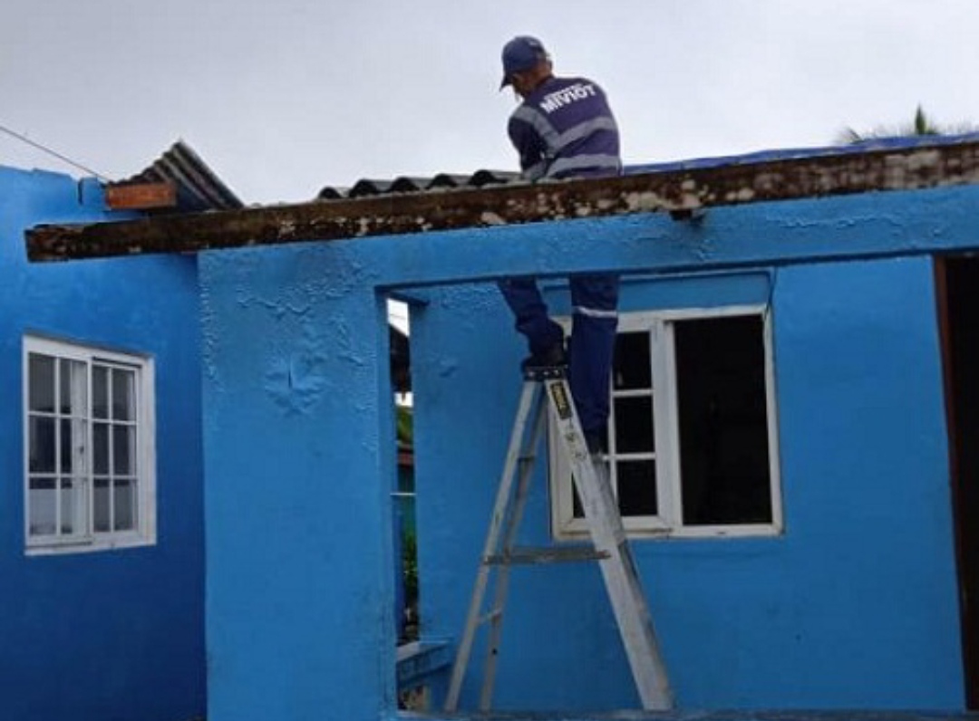Vivienda afectadas por fuertes vientos en el corregimiento de María Chiquita, en el distrito de Portobelo, en la provincia de Colón.