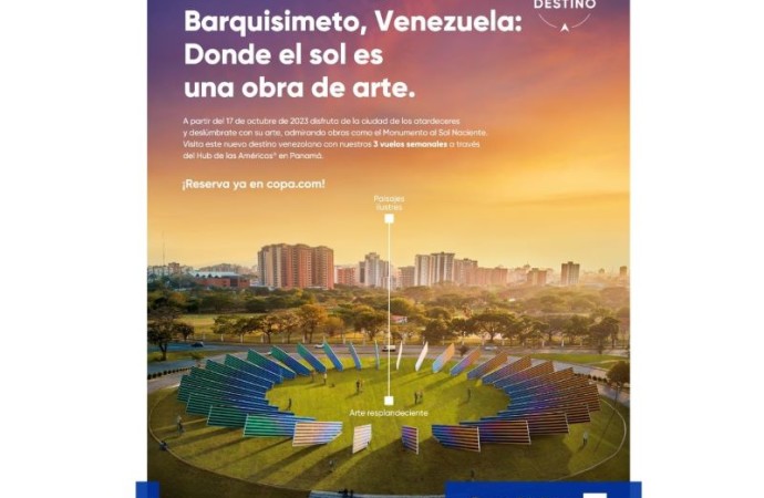 Copa Airlines amplía su red de destinos en Venezuela con vuelos a Barquisimeto, la puerta al occidente del país