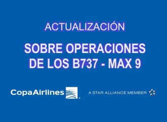 Copa Airlines reitera situación sobre la suspensión temporal de operaciones de sus Boeing 373 MAX9